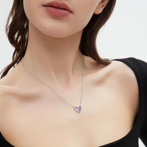 Natural Stone Moissanite Heart Teardrop Irregular Necklace for Women Rose Quartz - Picture 8 of 8